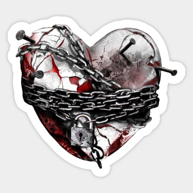 Vixx Chained up heart sticker Sticker by ichigobunny